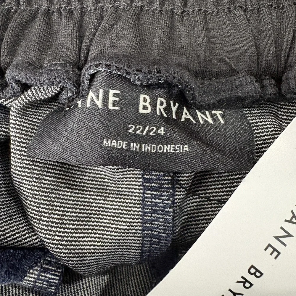 Lane Bryant Ponte Wide Leg Dress Pants Womens 22/24 Blue Pinstripe Stretch NWT